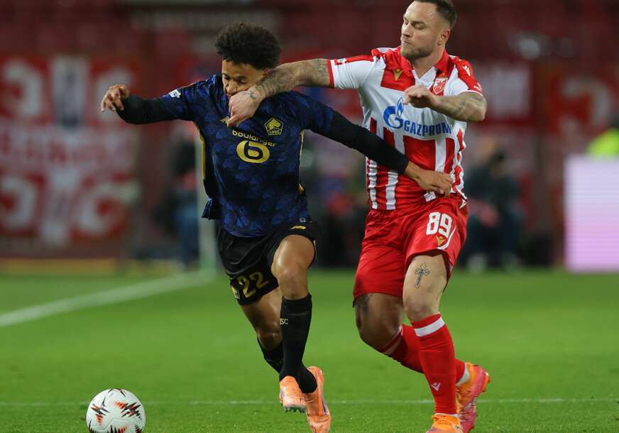 Marko Arnautović u meču protiv Lila