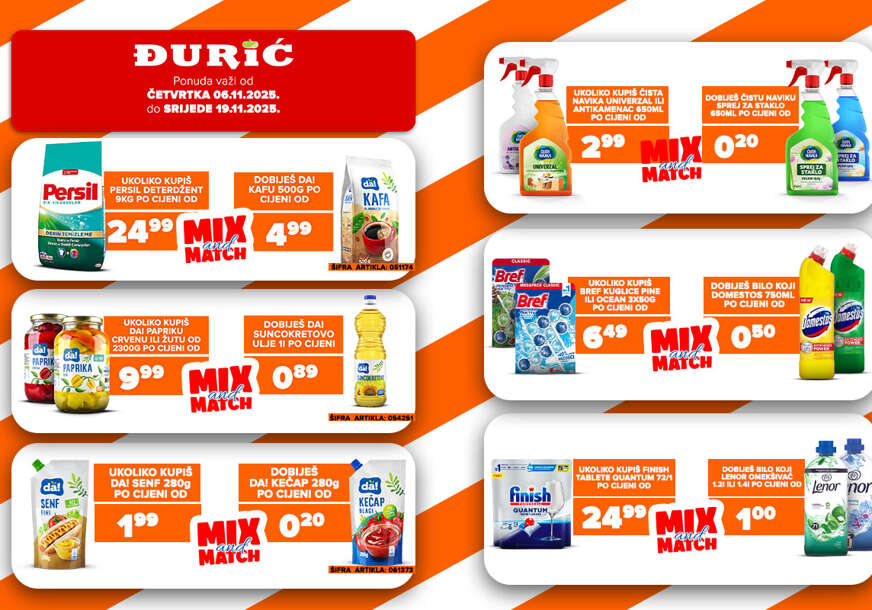 Neviđeno dobra ponuda: U „Đurić“ marketu kupovinom Persil deterženta za veš, POLA KILOGRAMA KAFE dobijate za samo 5 KM