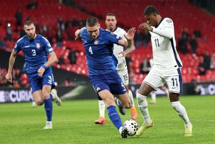 Nikola Milenković u meču s Englezima