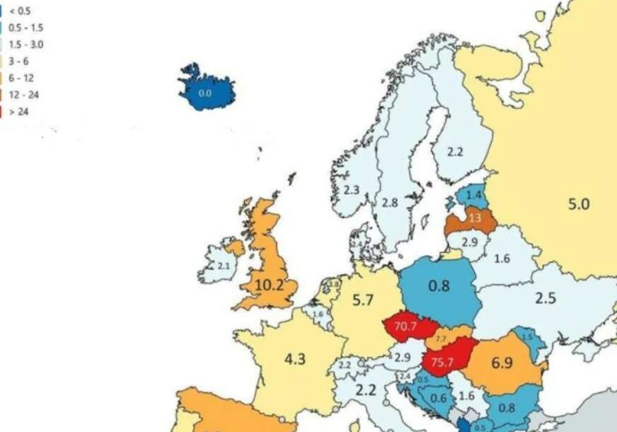 (MAPA) Ovo je najbizarnija karta Evrope ikad: Srbija je ispred BiH i Hrvatske, a jedna zemlja je APSOLUTNI LIDER