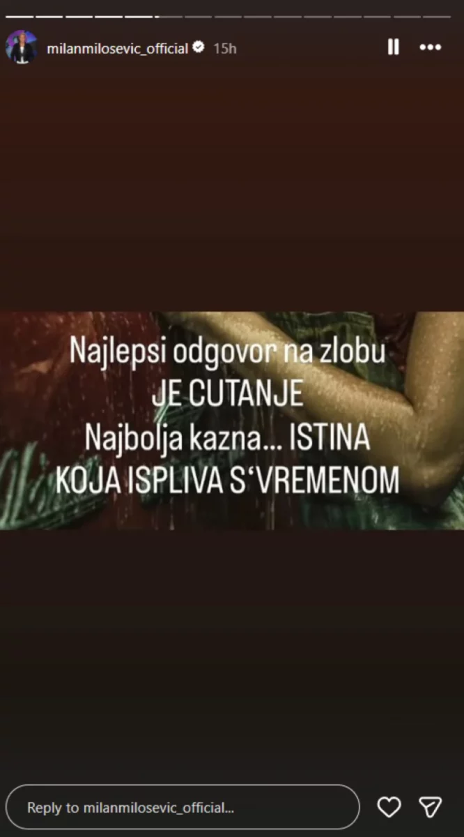 FOTO: MILANMILOSEVIC_OFFICIAL/INSTAGRAM/SCREENSHOT