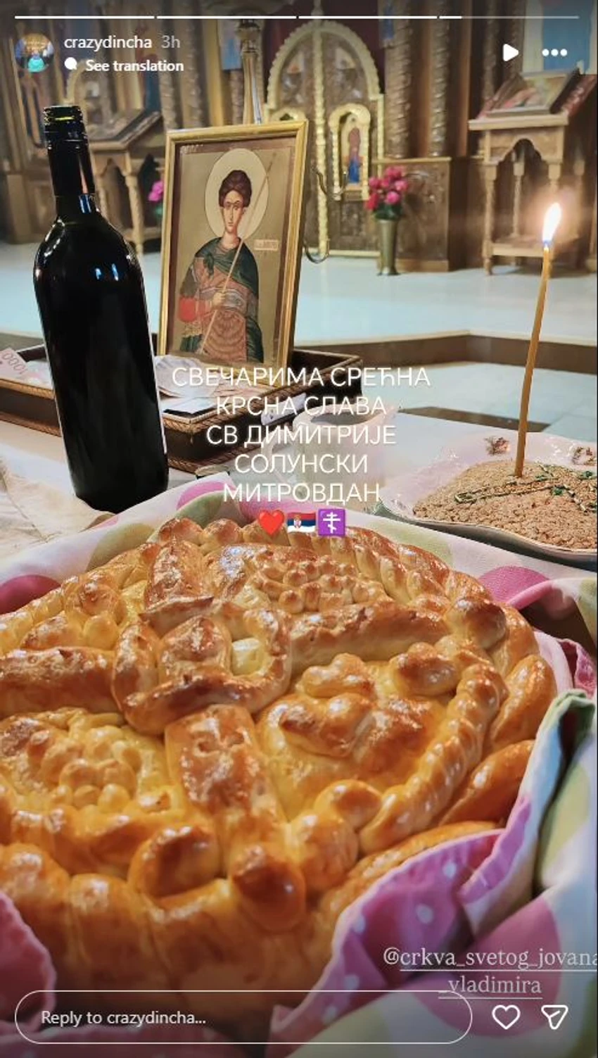 Dinča proslavlja Mitrovdan