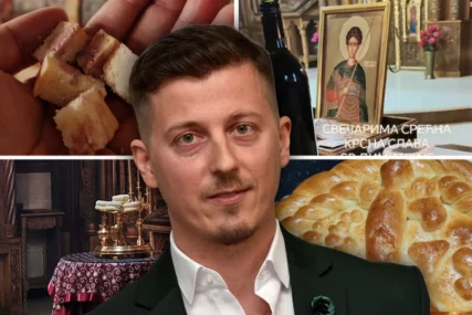 (FOTO) Odnio pogaču, žito i vino u crkvu: Dinča pokazao kako po tradiciju OBILJEŽAVA KRSNU SLAVU Mitrovdan