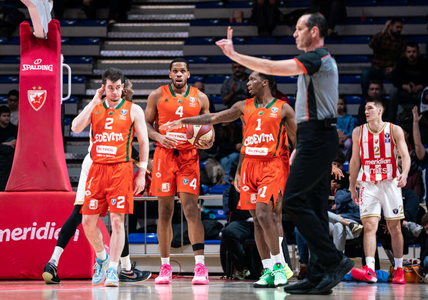 detalj sa košarkaške utakmice Crvena zvezda - Cedevita Olimpija