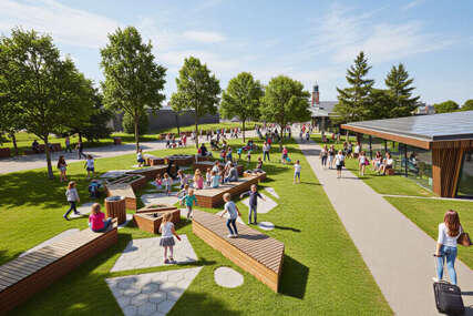 (FOTO) Motiv pčele u centru pažnje: Učenici Građevinske škole predstavili originalnu viziju trga i parka u Čelincu