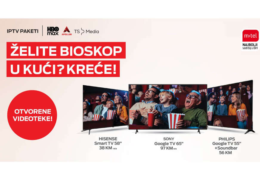 Birajte velike Smart i Google TV ekrane na rate: Pretvorite dnevnu sobu u praznični bioskop uz m:tel