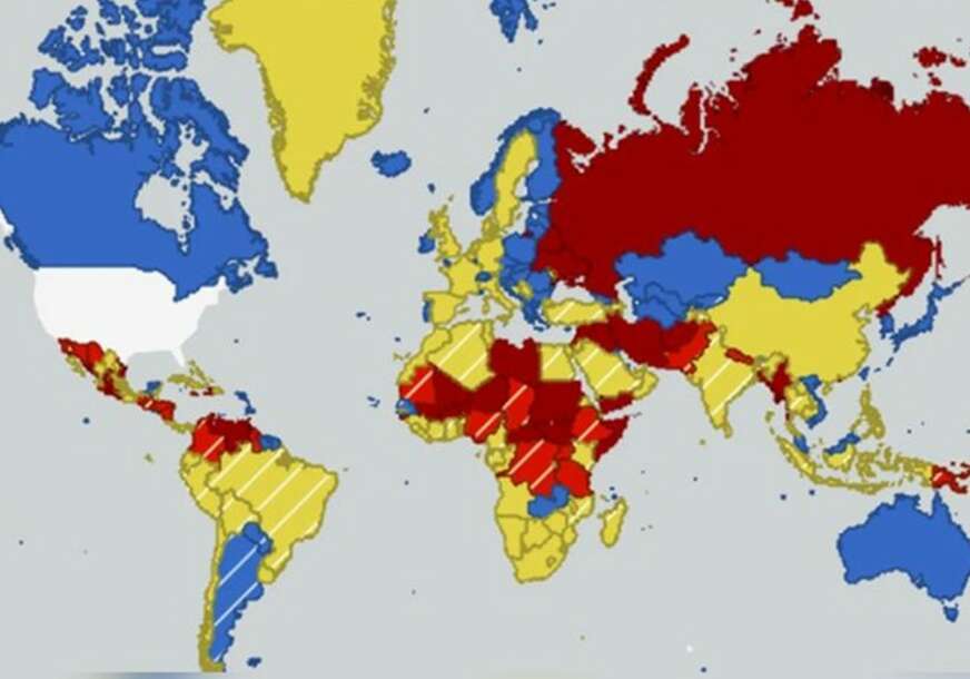Gdje su BiH i zemlje regiona: SAD objavile mapu rizičnih zemalja za 2026