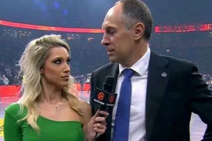 (FOTO) Obukla zelenu haljinu i zasjenila sve: Evo ko je reporterka o kojoj se priča poslije derbija Partizana i Zvezde