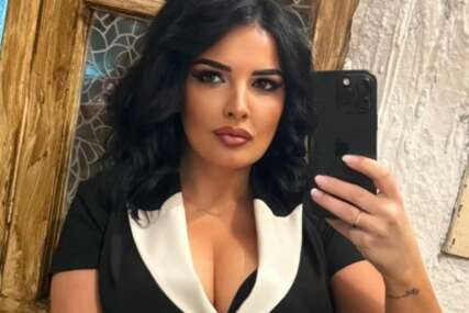 (FOTO) Milena Popović nikada provokativnija: Dekolte samo puca, provirio i crni brushalter