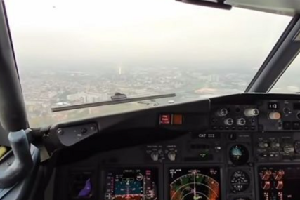 (VIDEO) PILOT POKAZAO VJEŠTINU Dramatičan snimak iz aviona tokom slijetanja u Sarajevo
