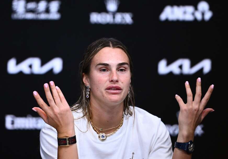 Arina Sabalenka na konferenciji za medije