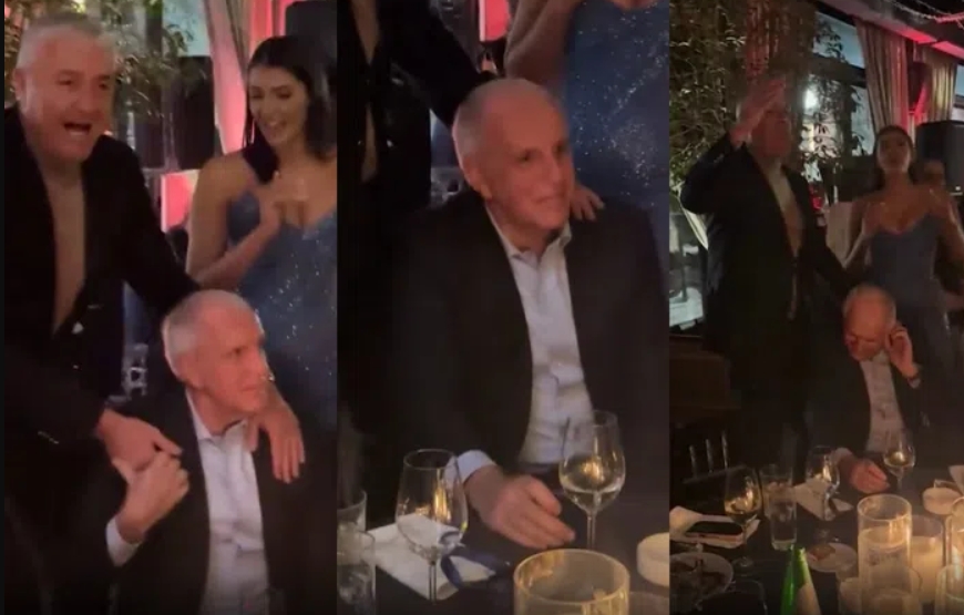ŽELJKO OBRADOVIĆ PUSTIO SUZU Nekadašnji trener Partizana pojavio se na proslavi rođendana, nije ostao imun na pjesmu "Crne kose"