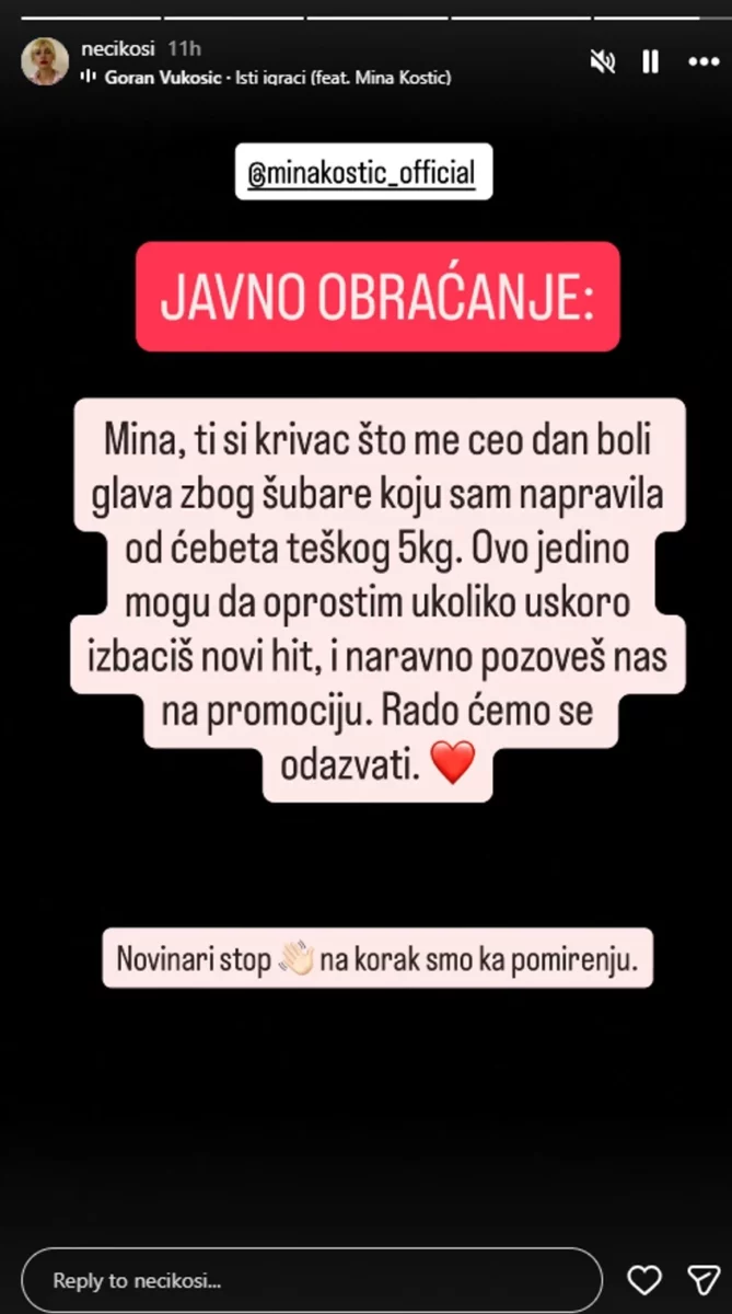 FOTO: NECIKOSI/INSTAGRAM/SCREENSHOT