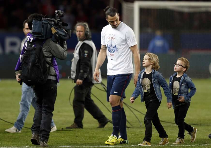 Zlatan Ibrahimović sa sinovima Maksimilijanom i Vinsentom 2014. godine