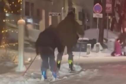 (VIDEO) "ŽIVJEĆE OVAJ NAROD" Beograd zavejan, građani odlučili da u nove pobjede krenu na skijama