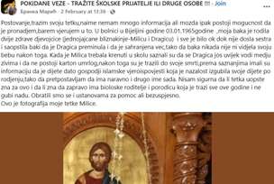 FOTO: POKIDANE VEZE/FACEBOOK/SCREENSHOT 
