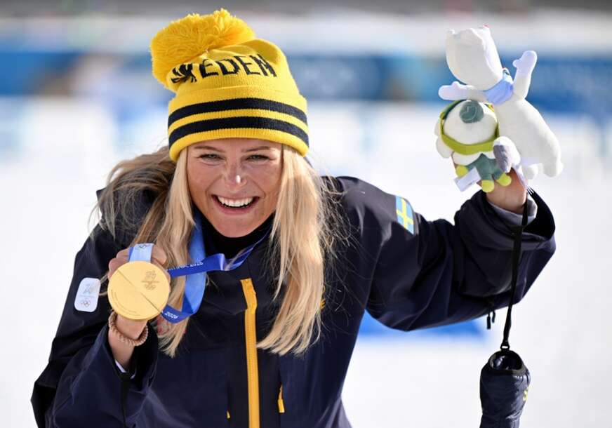Frida Karlson sa zlatnom olimpijskom medaljom