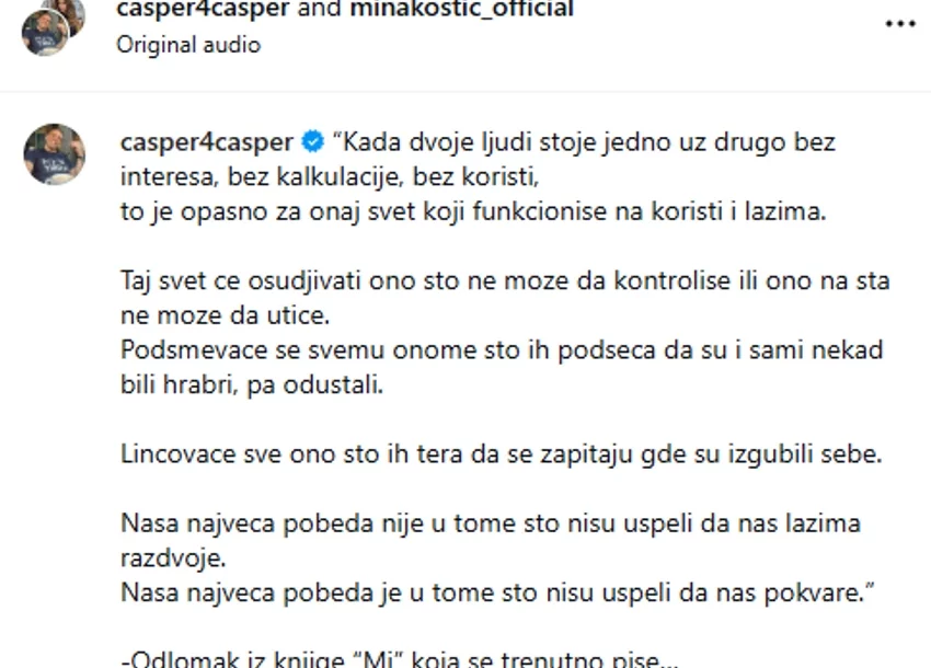 FOTO: CASPER4CASPER/INSTAGRAM/SCREENSHOT