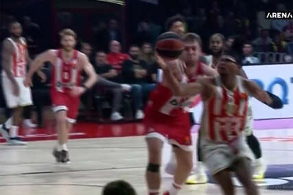 sporni trenutak na utakmici Olimpijakos - Crvena zvezda