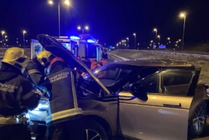 Potpuno smrskan auto Tatjane Ječmenice