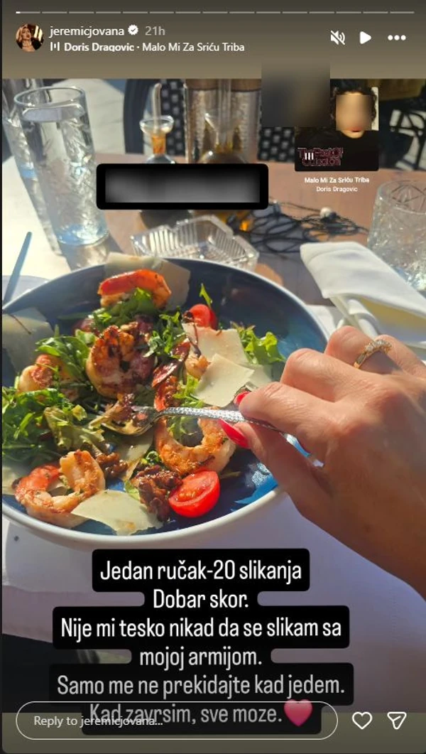FOTO:  JEREMICJOVANA / INSTAGRAM/SCREENSHOT