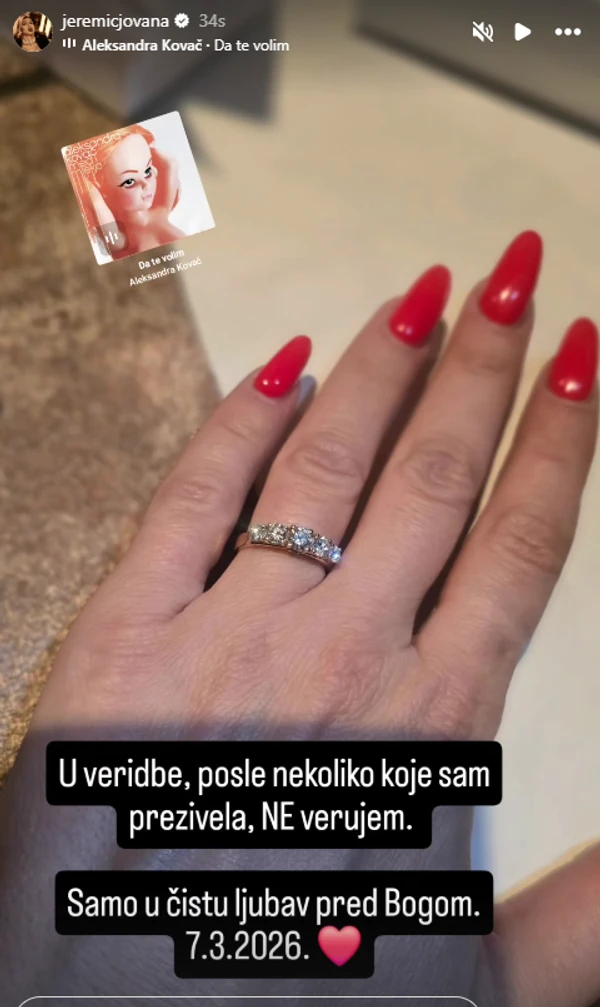 Jovana Jeremić, prsten