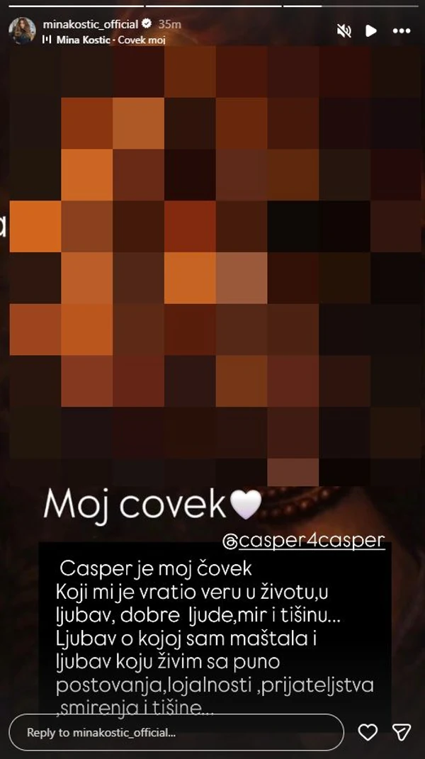 FOTO:  MINA KOSTIĆ, INSTAGRAM / SCREENSHOT