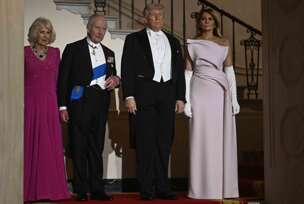 melanija tramp, donald tramp , kralj čarls i kraljica kamila