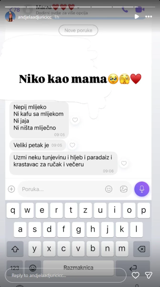 FOTO: ANDJELAADJURICICC/INSTAGRAM/SCREENSHOT