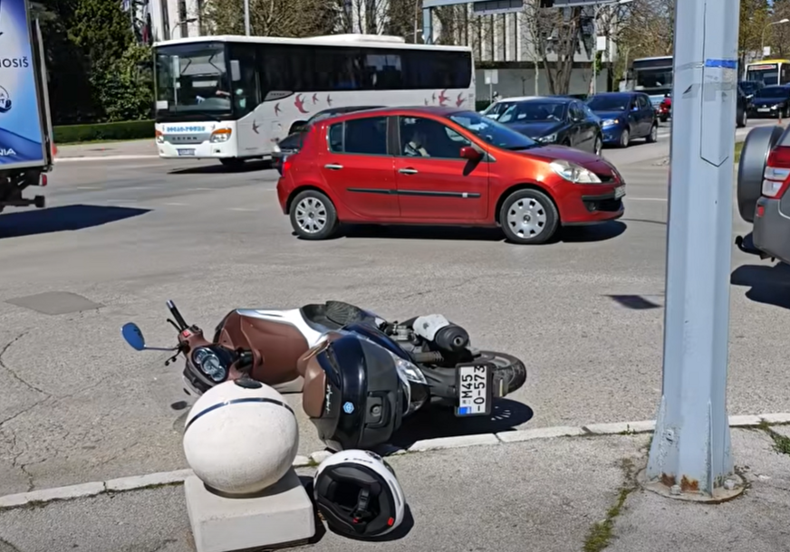 Nesreća u centru Banjaluke: Povrijeđen vozač motora