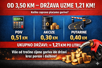 GDJE ODLAZI VAŠ NOVAC? Od svakog litra goriva država sebi trećinu, evo šta sve plaćate u cijeni na pumpama
