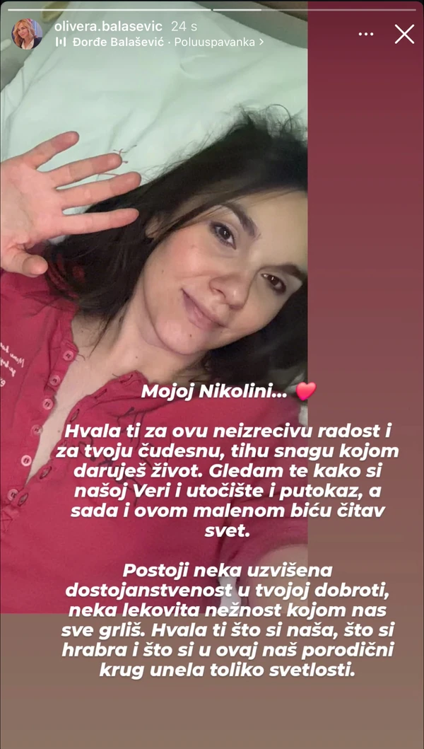 FOTO: OLIVERABALASEVIC/INSTAGRAM/SCREENSHOT