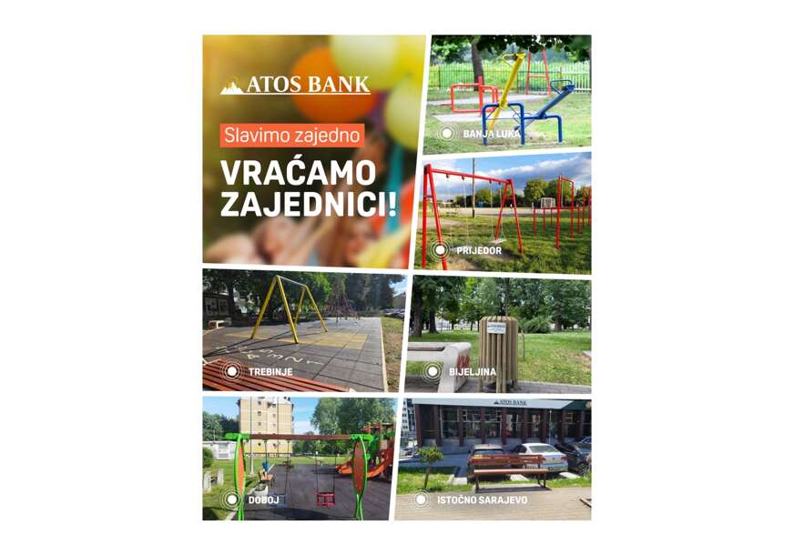 "Slavimo zajedno-vraćamo se zajednici" ATOS BANK obilježila 4. rođendan kroz društveno odgovornu kampanju u 6 gradova