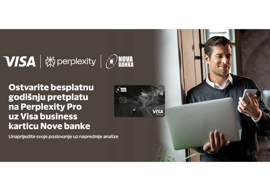 Uz Visa Business karticu Nove banke: Korisnici dobijaju besplatnu jednogodišnju Perplexity Pro pretplatu