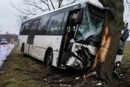 POGINUO VOZAČ Autobus sa djecom udario u drvo, povrijeđene 2 osobe