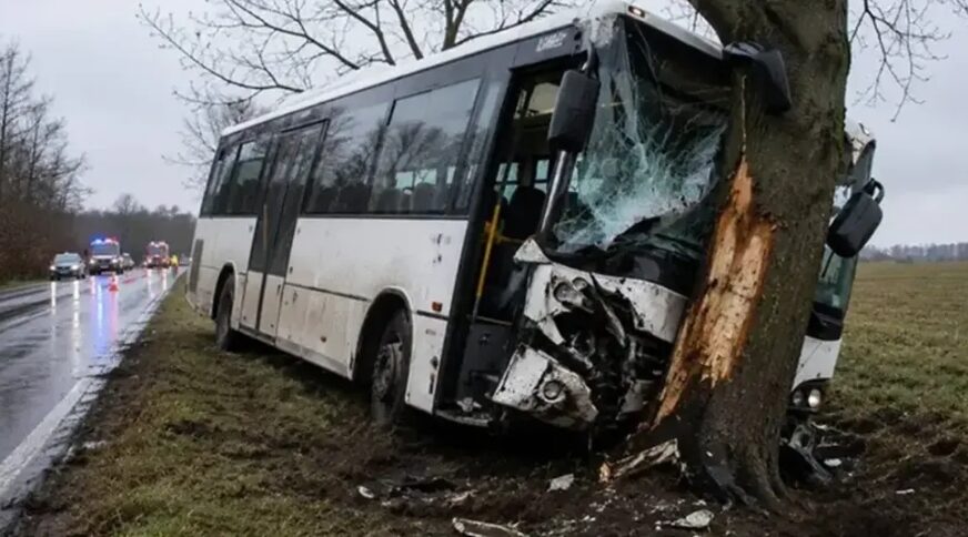 POGINUO VOZAČ Autobus sa djecom udario u drvo, povrijeđene 2 osobe