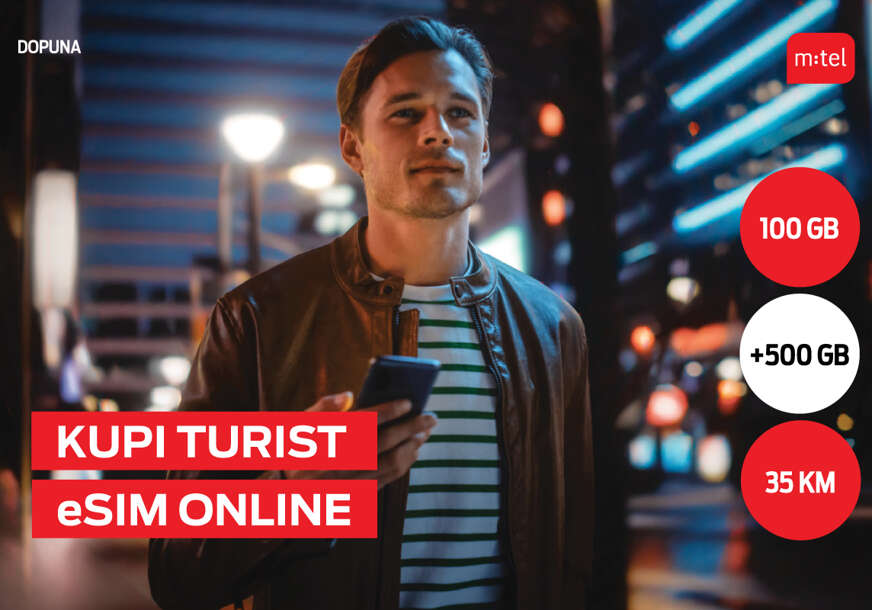 Brzi INTERNET vas čeka čim stignete: Podijelite svaki trenutak dok ste u BiH uz m:tel turist eSIM