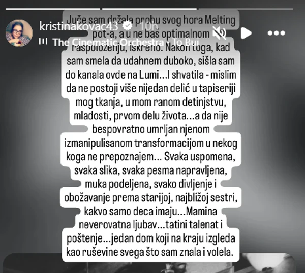 FOTO: KRISTINAKOVAC43/INSTAGRAM