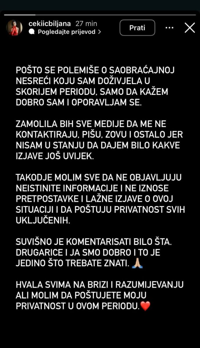 FOTO: CEKIICBILJANA/INSTAGRAM/SCREENSHOOT