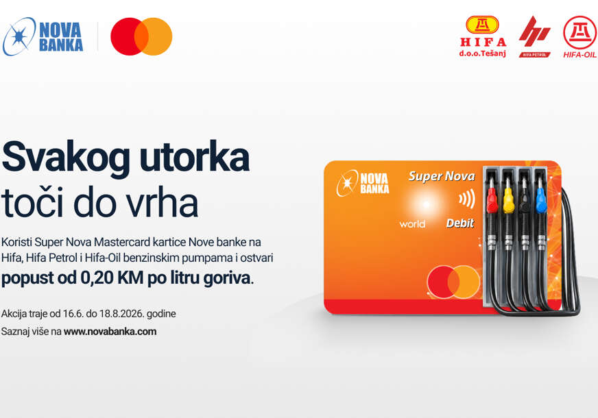 Svakog utorka toči do vrha uz Super Nova Mastercard kartice Nove banke