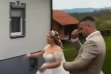(VIDEO) "Šta ovo oženih" Mlada nije uspjela da PREBACI SITO, a reakcija mladoženje nasmijala region