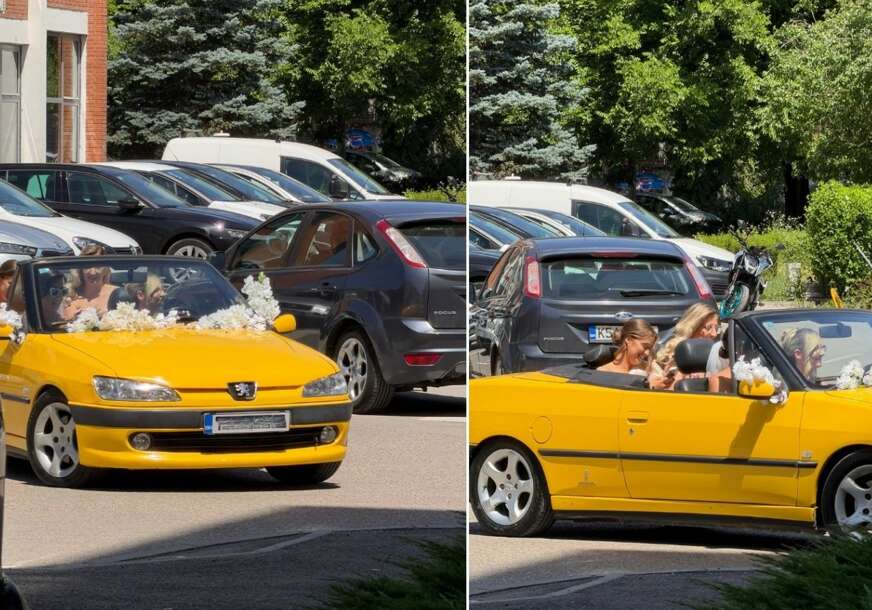 NESVAKIDAŠNJI PRIZOR U BANJALUCI Mladenka i prijateljice na svadbu krenule u žutom kabrioletu