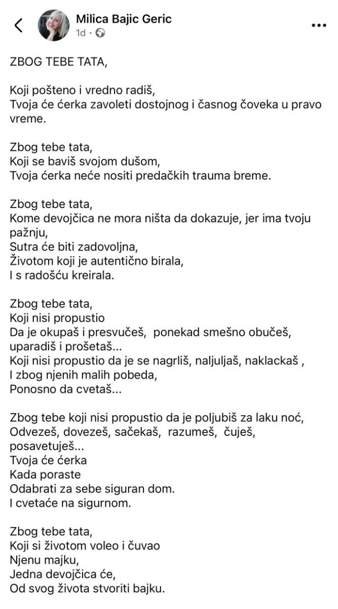 objava kćerke andrije bajića