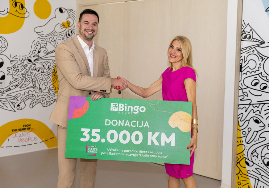 Bingo Group donirao 35.000 KM za unapređenje uslova u Dnevnom centru Udruženja „Dajte nam šansu“