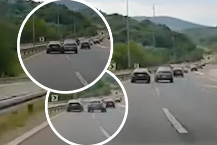(VIDEO) BMW NAGLO UDARIO U RENO Jeziv snimak sa auto-puta, izbjegnut lančani sudar kod Bubanj potoka