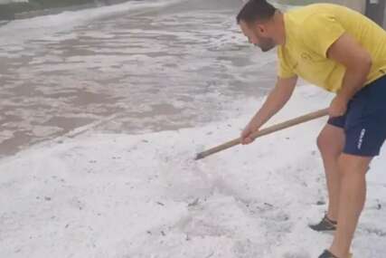 (VIDEO) “Ko će grtati snijeg na ovoj vrućini?” Nakon nevremena u Nevesinju, humor na djelu