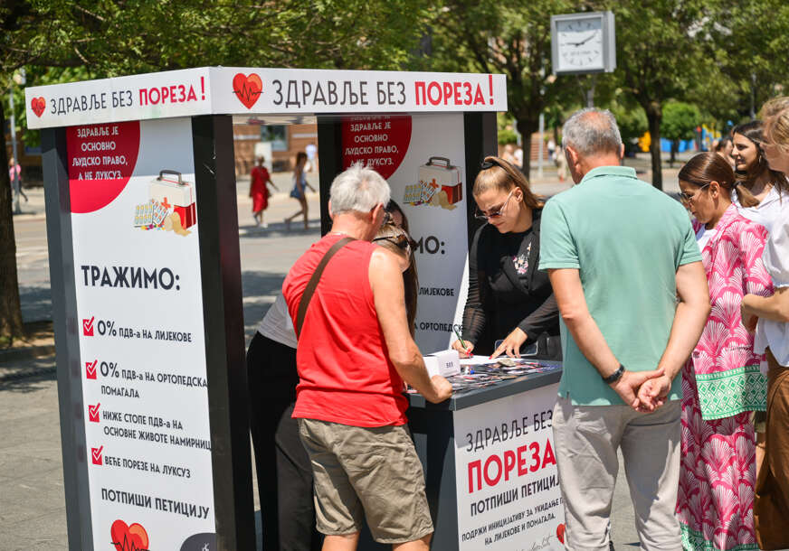 (FOTO) ZDRAVLJE BEZ POREZA U Banjaluci počelo prikupljanje potpisa za ukidanje PDV-a na lijekove