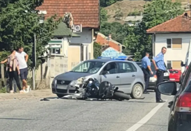 SUDAR AUTOMOBILA I MOTORA Saobraćajka u Banjaluci, saobraćaj se odvija usporeno na ovoj dionici