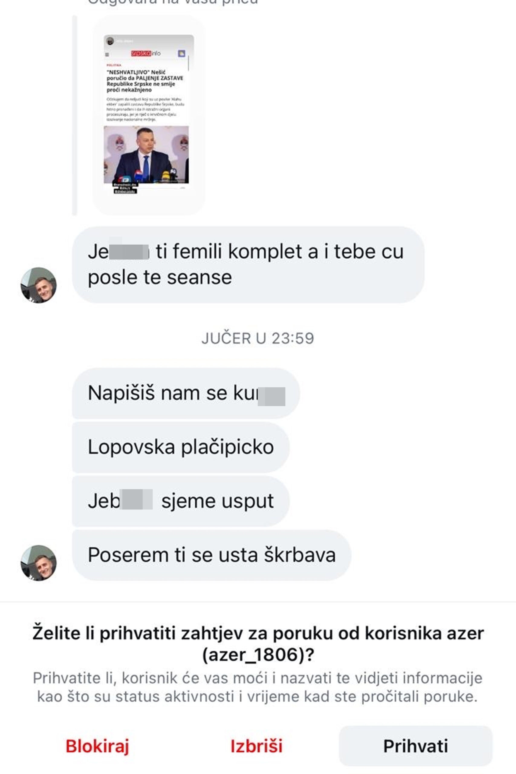 nenad nešić prijetnje