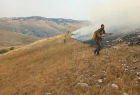 Vatra se širi kod Cazina: Jak vjetar usmjerava požar prema naseljenim područjima